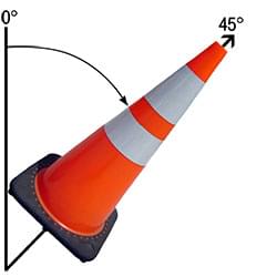 PVC Cone: 7lbs, 45° Tipping Angle