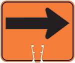 Right Arrow symbol in Black on Orange sign (#007)