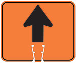 Forward Arrow symbol in Black on Orange sign (#008)