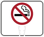 No Smoking symbol in Red/Black on White sign (#038)
