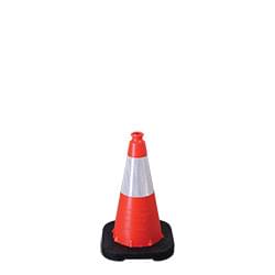 18", 3lb. Enviro-Cone with 6" reflective collar, Orange (#16018-HIWB-3). 18" Enviro-Cones can be made with 3lb bases; 1 6" reflective collar or no reflective collars.