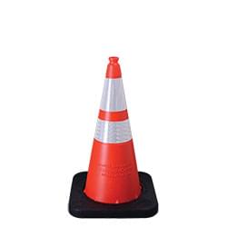 Enviro-Cone - 28", 10lb. with 4" & 6" reflective collars, Orange (#16028-HIWB-10). 28" Enviro-Cones can be made with 7lb, 10lb, or 12lb bases; 1 4", 1 6", 1 4" & 6", or no reflective collars.