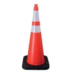 Enviro-Cone - 36", 12lb. with 4" & 6" reflective collars, Orange (#16036-HIWB-12). 36" Enviro-Cones can be made with 10lb or 12lb bases; 1 4", 1 6", 1 4" & 6", or no reflective collars.