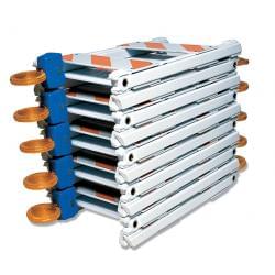 TrafFix Folding Barricades can be easily stacked with Barricade Lights attached.