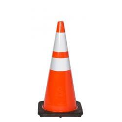 28" PVC Cone, with 6" and 4" reflective collars