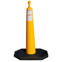 Complete Roof Edge Delineator Cone System with 30lb Recycled Rubber Base.