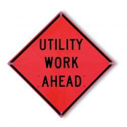 Reflective Fluorescent Vinyl (Utility Work Ahead)