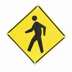 Yellow Diamond Grade Reflective Sign (Pedestrian Crossing Symbol)