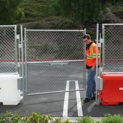 The Water-Wall Fence entry can be secured with 6' Single Gate.