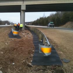 TrafFix Weed Mat setup below overpass